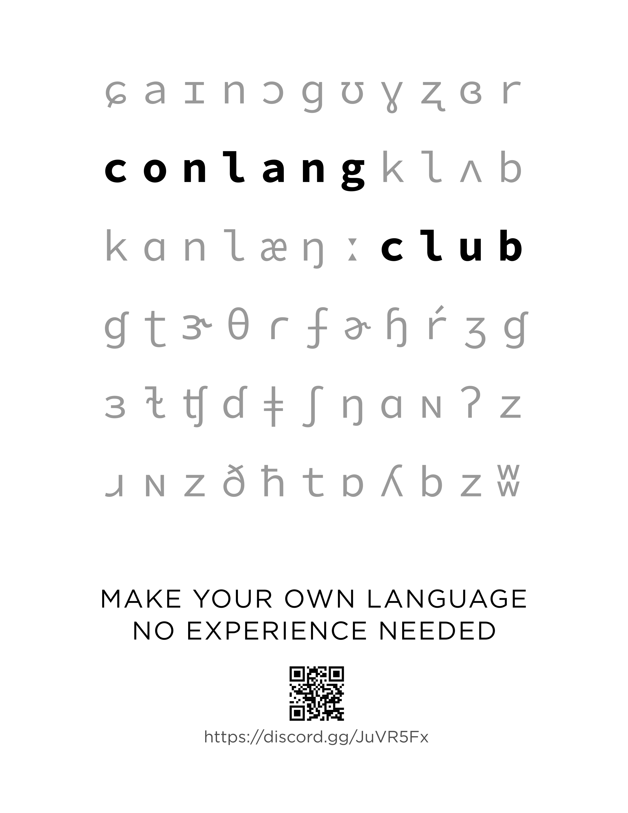 Conlang Club IPA matrix poster